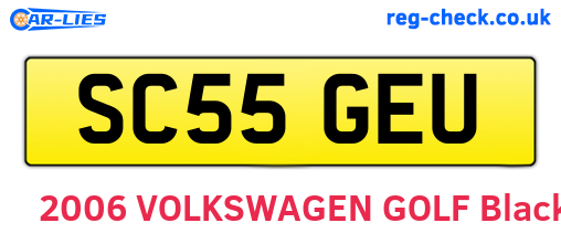 SC55GEU are the vehicle registration plates.