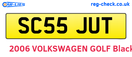 SC55JUT are the vehicle registration plates.
