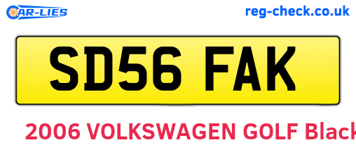 SD56FAK are the vehicle registration plates.