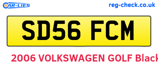 SD56FCM are the vehicle registration plates.