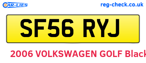 SF56RYJ are the vehicle registration plates.