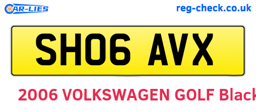 SH06AVX are the vehicle registration plates.