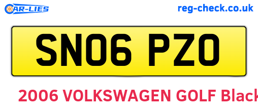 SN06PZO are the vehicle registration plates.