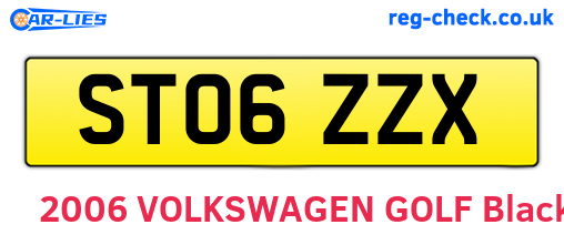 ST06ZZX are the vehicle registration plates.