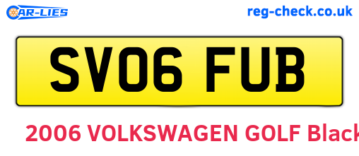 SV06FUB are the vehicle registration plates.