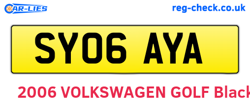 SY06AYA are the vehicle registration plates.