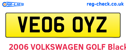 VE06OYZ are the vehicle registration plates.