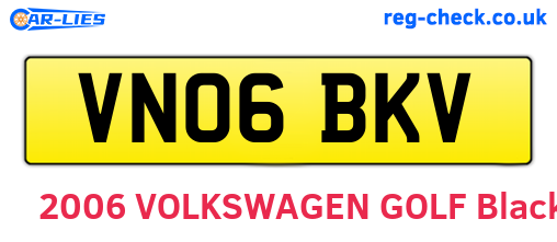 VN06BKV are the vehicle registration plates.