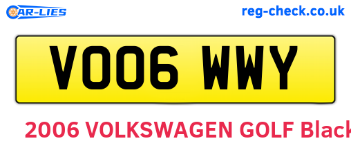 VO06WWY are the vehicle registration plates.