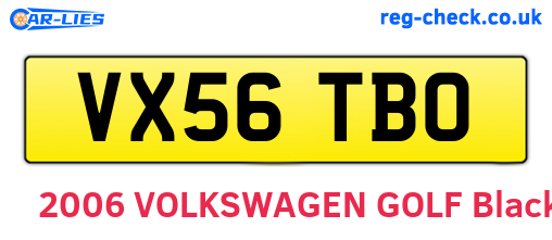 VX56TBO are the vehicle registration plates.
