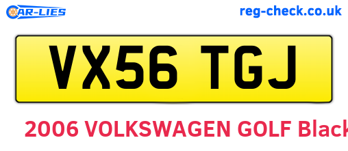 VX56TGJ are the vehicle registration plates.