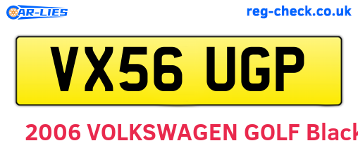 VX56UGP are the vehicle registration plates.
