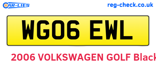 WG06EWL are the vehicle registration plates.