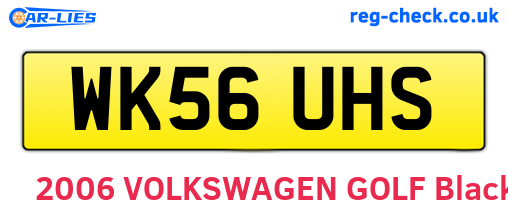 WK56UHS are the vehicle registration plates.