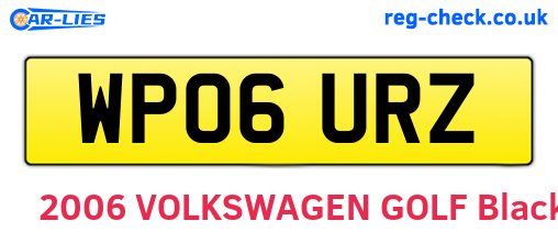 WP06URZ are the vehicle registration plates.