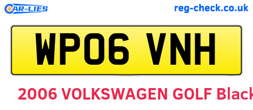 WP06VNH are the vehicle registration plates.