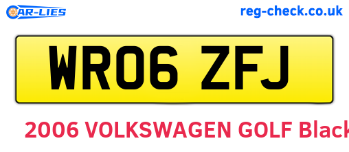 WR06ZFJ are the vehicle registration plates.