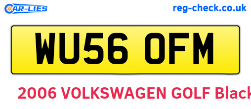 WU56OFM are the vehicle registration plates.