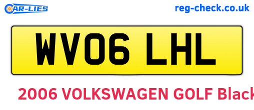 WV06LHL are the vehicle registration plates.