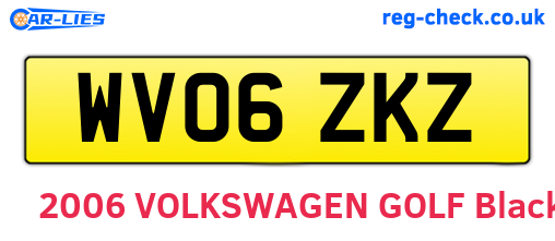 WV06ZKZ are the vehicle registration plates.