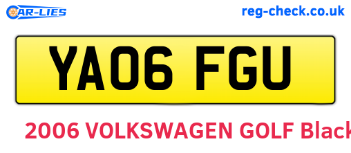 YA06FGU are the vehicle registration plates.