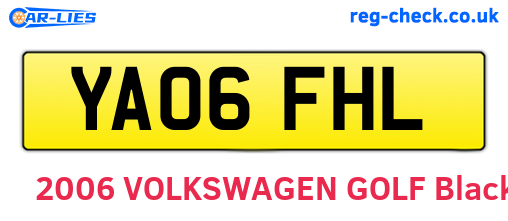 YA06FHL are the vehicle registration plates.