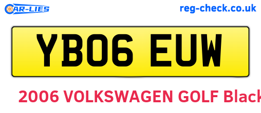 YB06EUW are the vehicle registration plates.