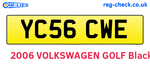 YC56CWE are the vehicle registration plates.