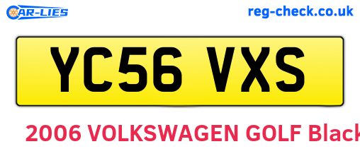 YC56VXS are the vehicle registration plates.