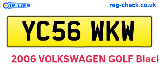 YC56WKW are the vehicle registration plates.