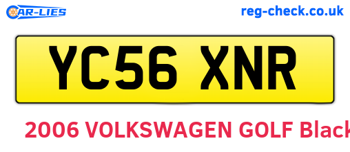 YC56XNR are the vehicle registration plates.