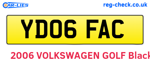 YD06FAC are the vehicle registration plates.