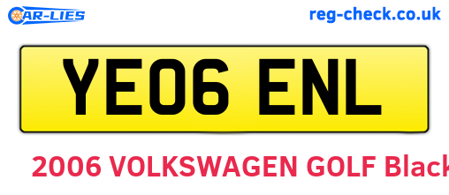 YE06ENL are the vehicle registration plates.