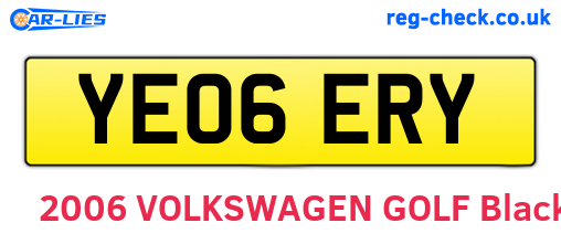YE06ERY are the vehicle registration plates.