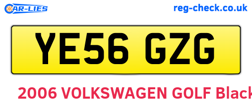 YE56GZG are the vehicle registration plates.