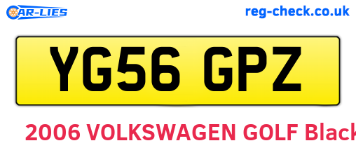 YG56GPZ are the vehicle registration plates.