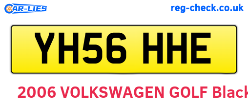 YH56HHE are the vehicle registration plates.