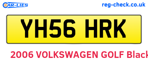 YH56HRK are the vehicle registration plates.