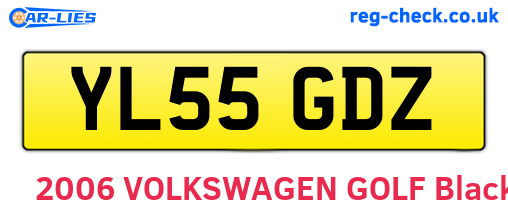 YL55GDZ are the vehicle registration plates.