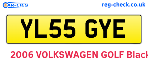 YL55GYE are the vehicle registration plates.