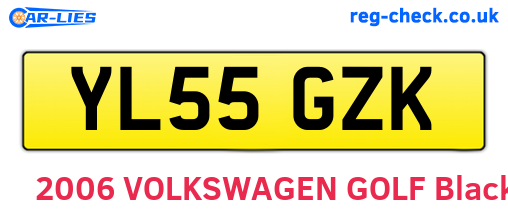 YL55GZK are the vehicle registration plates.