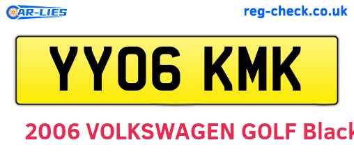 YY06KMK are the vehicle registration plates.