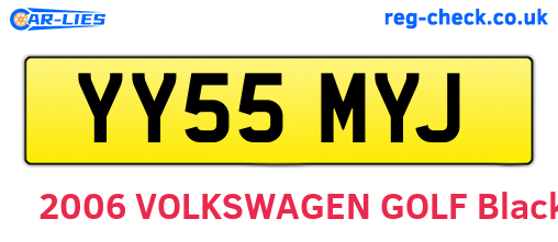 YY55MYJ are the vehicle registration plates.