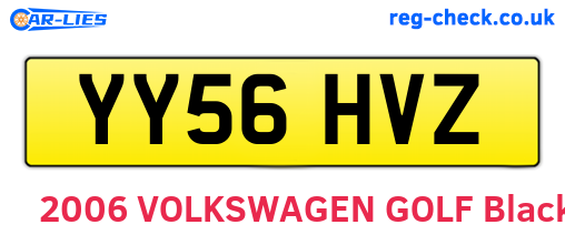 YY56HVZ are the vehicle registration plates.