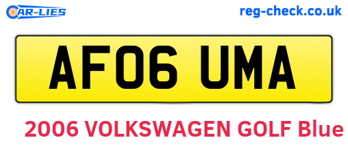 AF06UMA are the vehicle registration plates.