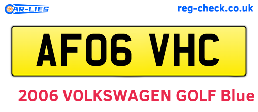 AF06VHC are the vehicle registration plates.