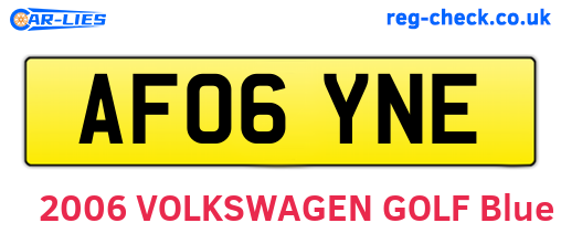 AF06YNE are the vehicle registration plates.