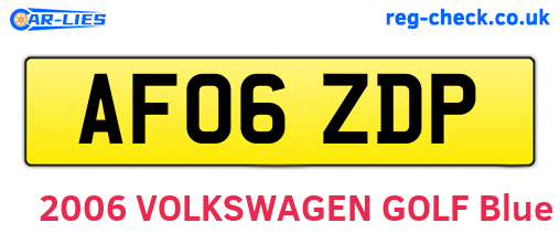 AF06ZDP are the vehicle registration plates.