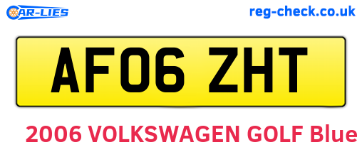 AF06ZHT are the vehicle registration plates.