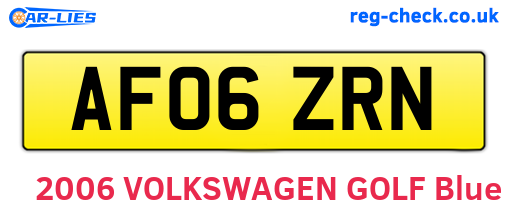 AF06ZRN are the vehicle registration plates.